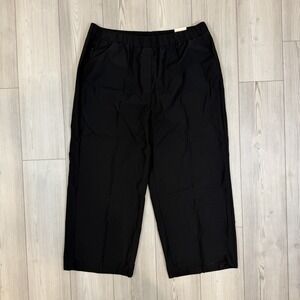 NWT Lane Bryant Wide Leg On The Go Mid Rise Black Pants Sz 22 $79.95 Pull On